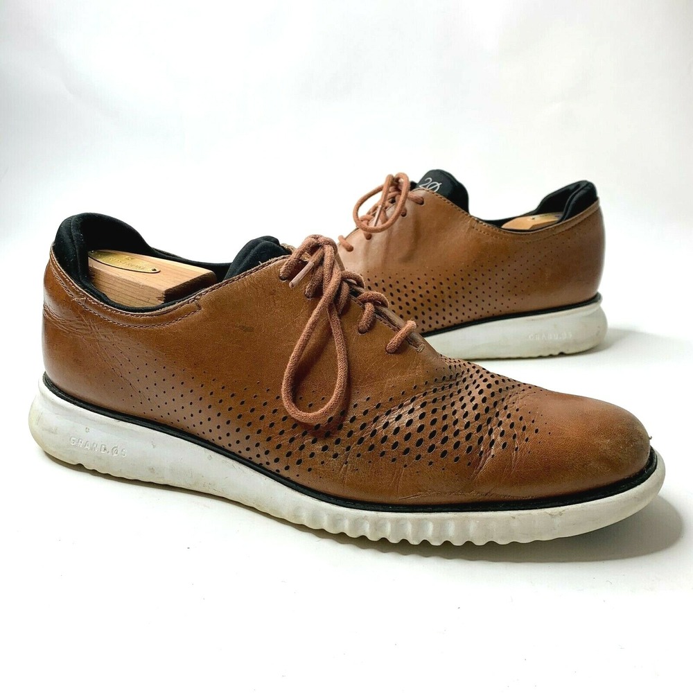 COLE‎ HAAN Grand OS 2.0 Men Brown Leather Oxfords Size 11 M